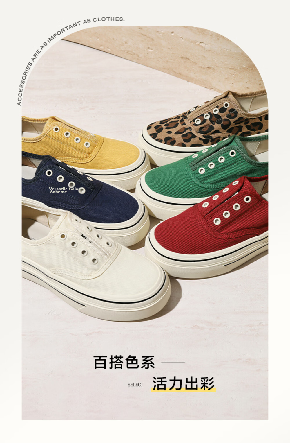Belle Navigator Canvas Shoes Autumn Thick Sole Slip-On Lazy White Women's Shoes B2699CM5 Off-White 36 3