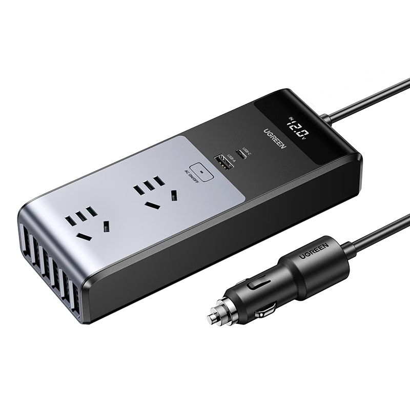 UGREEN Car Inverter 12V to 220V 150W Charger Cigarette Lighter Converter Car Power Socket 15072