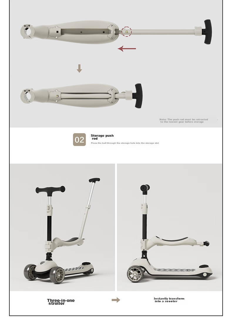 BEIESTATE Premium 3-In Scooter for Ages 1-3 Children's Detachable Foldable Birthday Gift, Cambridge Gree 9