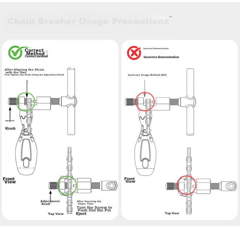 LEBYCLE Mountain Bike Chain Remover, Road Bike Chain Breaker, Universal Chain Removal Tool for Disassembling And Connecting Bicycles 2