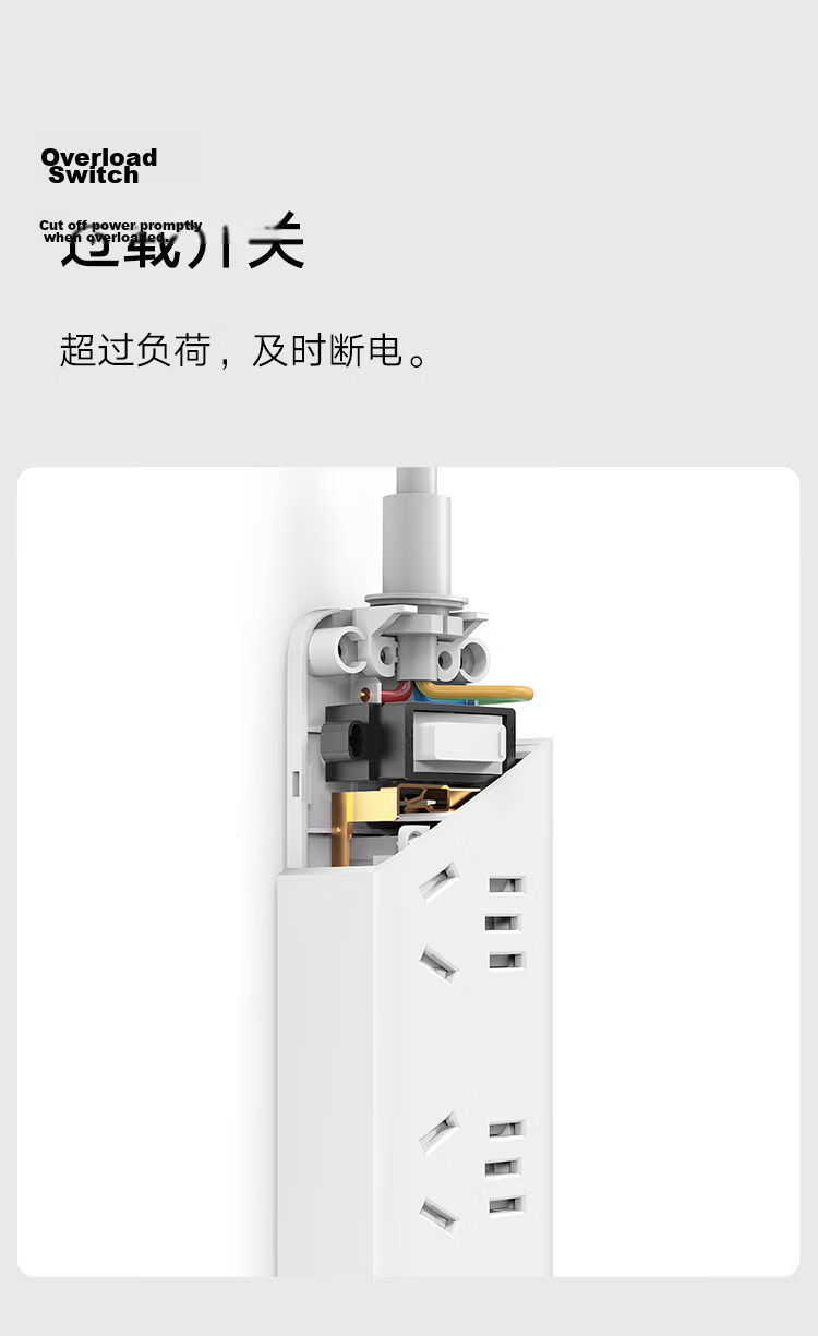 MI Mijia Power Strip 20W Fast Charging Version (2A1C) USB Socket Extension Cord 1.8m for MI Band 7/Watch/Redmi K90 5