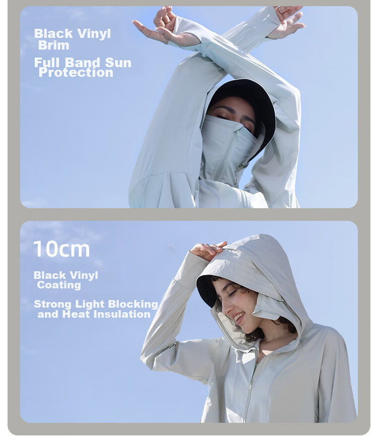Beneunder Women's Sunscreen Jacket UV Protection Quick-Dry Loose Fit Stand Collar Casual Outdoor AL002 Ink Gray XL 10