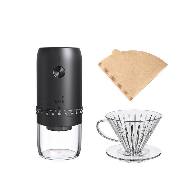 CLITON Electric Coffee Grinder, Coffee Bean Grinding Machine, Pour-Over Coffee Maker, Automatic Grinding Machine, Coffee Filter Paper, And Filter Cup