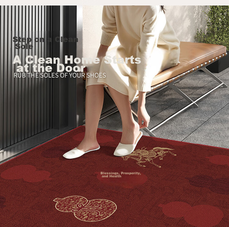 Budisi Entrance Door Mat, Doormat for Entryway, Cuttable, Dirt-Resistant, Anti-Slip, Vintage Brown Foot Mat, 120*80CM 10