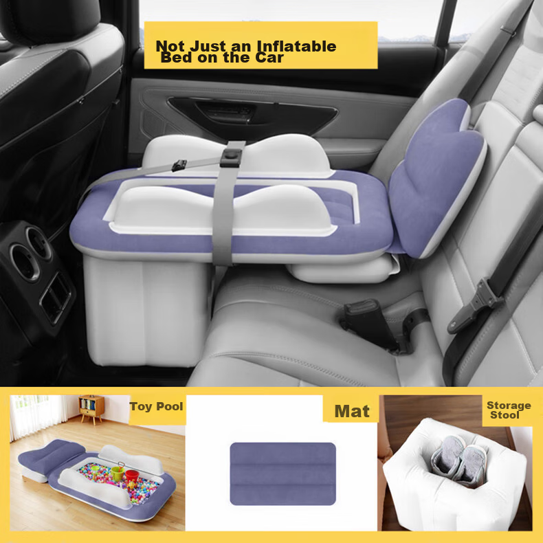 Travel Baby Crib Inflatable Car and High-Speed Train Backseat Mattress for Kids Sleeping Aid 3