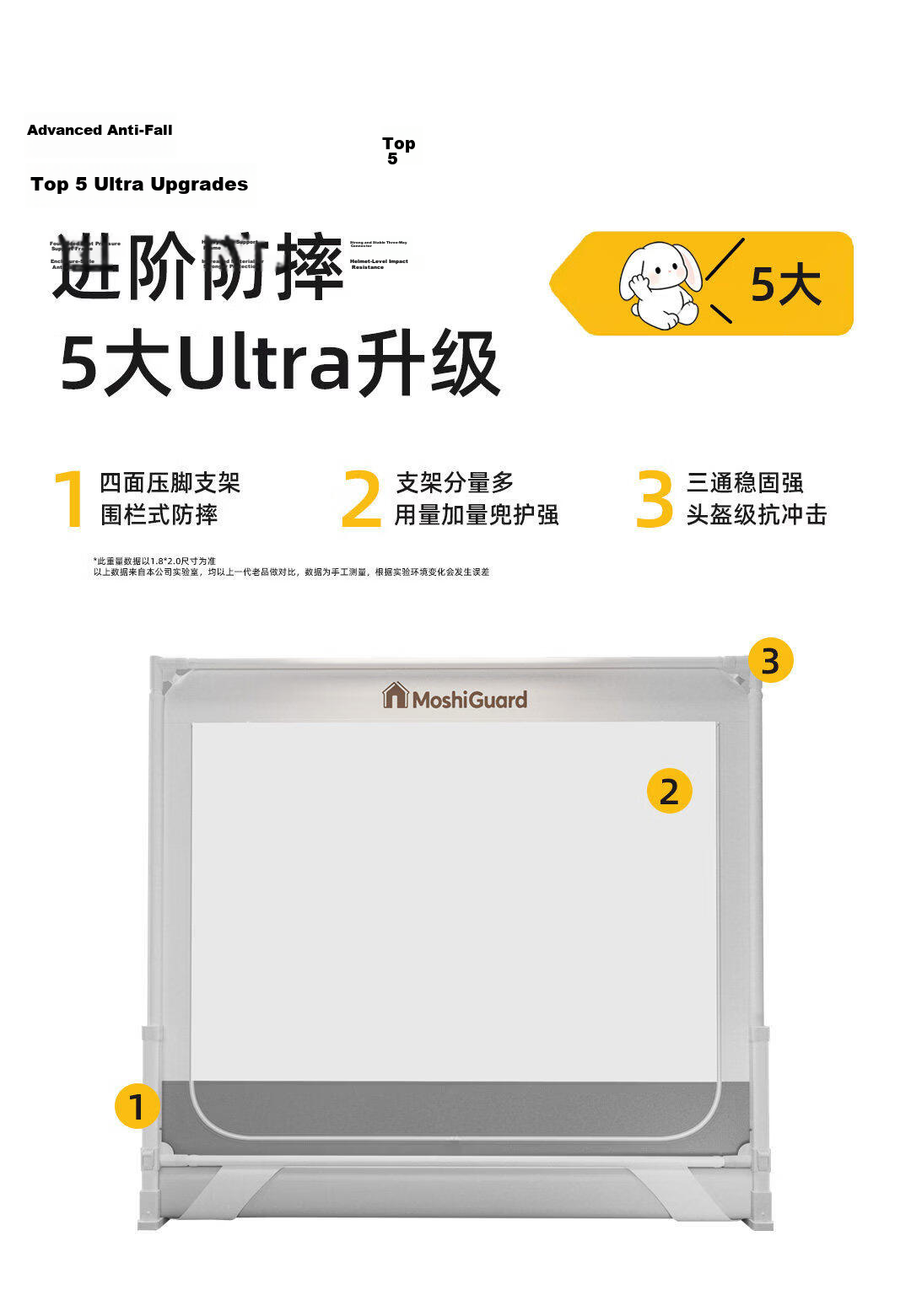 XIHAN Class A Home Baby Anti-Fall Playpen Mosquito Net with Three Doors 1.8*2m Bed [Base Support with Fan Rod] 6
