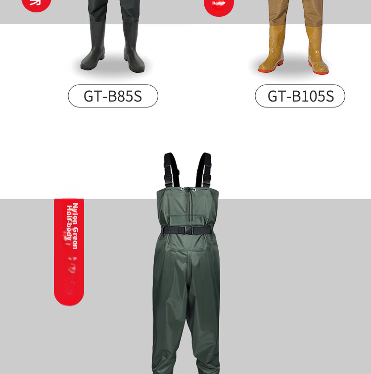 Gongtai Waterproof Fishing Pants Half-Length Rain Pants Unisex Waterproof Overalls Green Half-Length Size 39 12