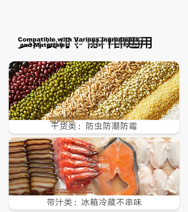 Mijia Xiaomi Vacuum Sealer Dual-Use Automatic Food Preservation Machine Household Small Fully Automatic Press-Free Sealing Machine 11