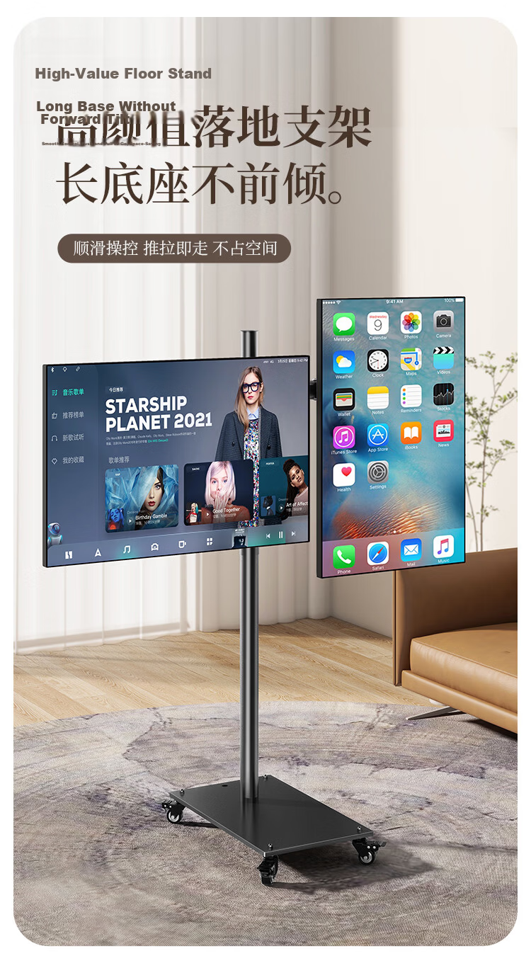 LUCKPRO Dual Monitor Stand, Upper And Lower Screen Support, Computer Desk Mount, Dual Arm Bracket, Monitor Riser, No-Drill Mount for 15-30 Inches 1