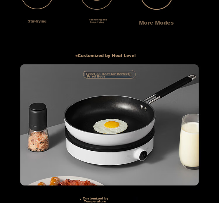 Mijia Xiaomi Ceramic Induction Cooker S1, Multi-Functional for Brewing Tea And Cooking, Compatible with All Pots, 2200W High Power, Quiet Operation, Low Radiation, Tea Brewing around The Cooker, Round Shape 14