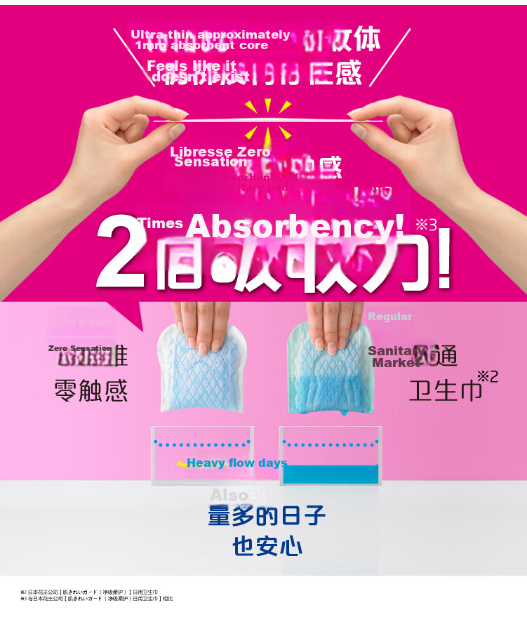 Laurier Japanese Kao Sanitary Napkins, Sujimif Series, Extra Long Overnight Use, Imported Menstrual Pads, 40cm*7 Pieces*3 Packs 4