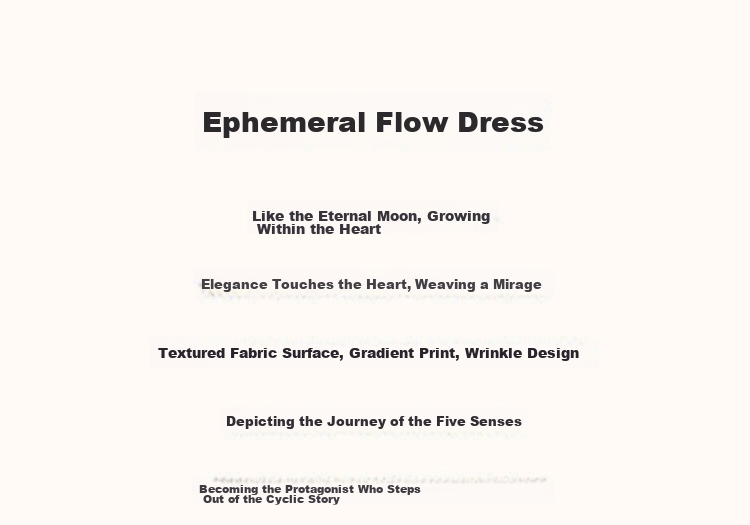 Demana "Flowing Years" Summer Elegant Textured Gradient Print Crinkled Straight-Cut Petite Chic Women's Dress 2