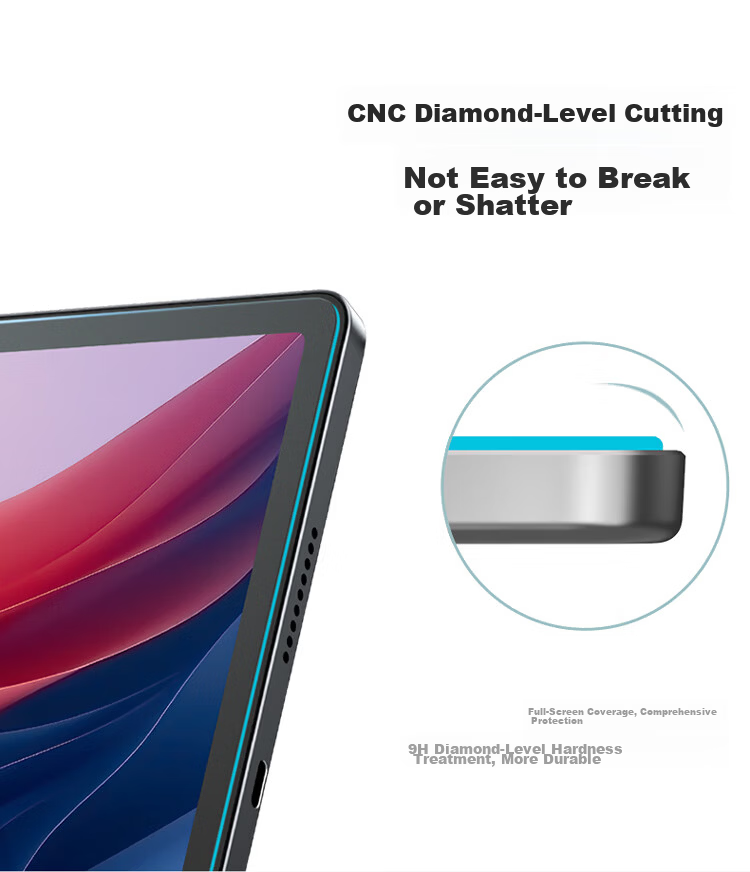 Lenovo Xiaoxin Pad2024 Tablet Screen Protector, Multi-Size Universal, Diamond-Grade Strength, HD Clear Tempered Glass Film 4