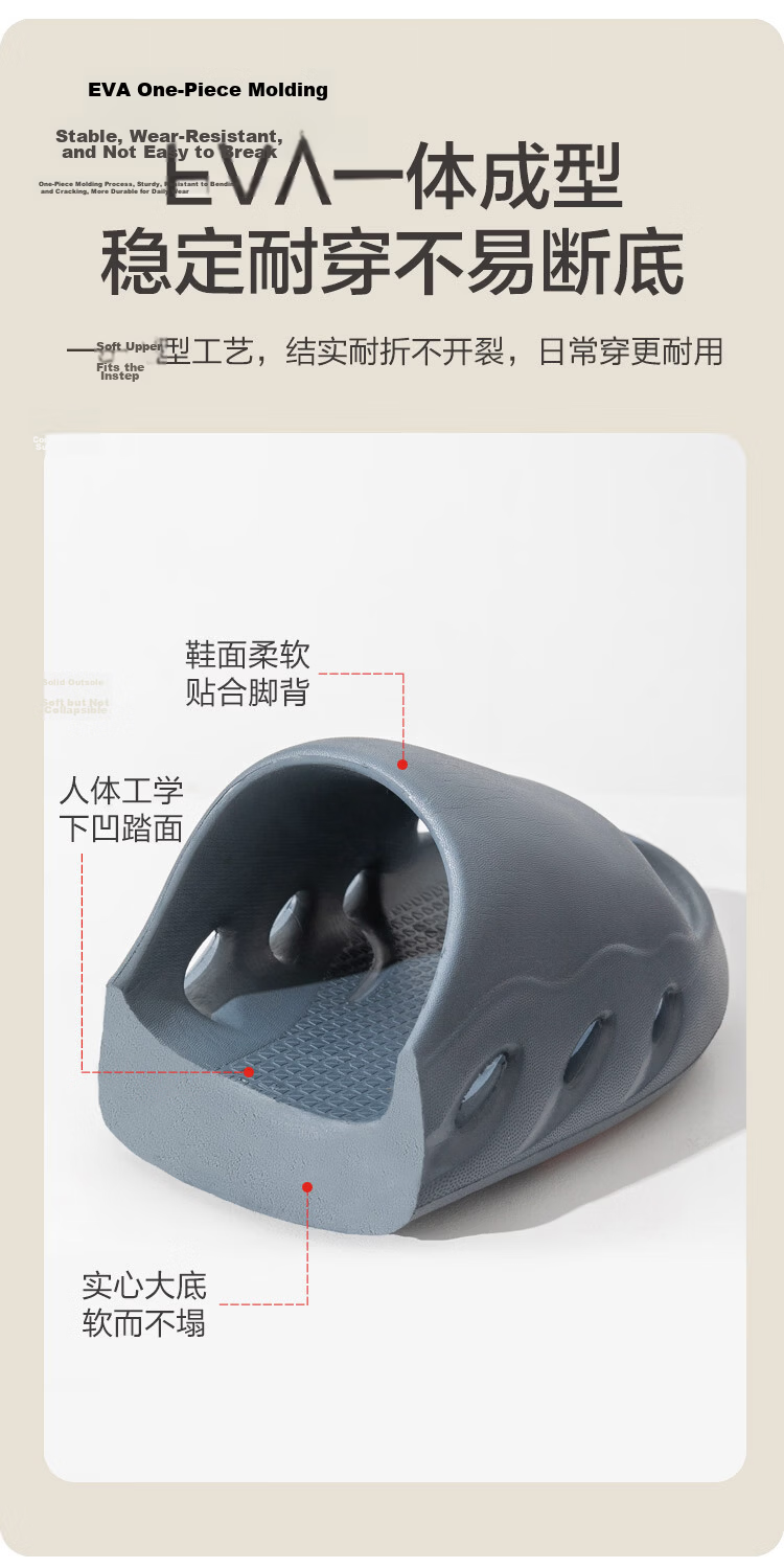 JD Original Professional Non-Slip Bathroom Slippers for Elderly And Pregnant Women, Comfortable Home Slippers for Men, Gray, Size 44-45 8