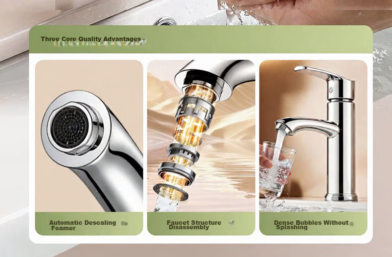 Vanward Basin Faucet Bathroom Sink Washbasin Faucet Bathroom Cabinet Countertop Hot and Cold Dual Control Faucet M16 6