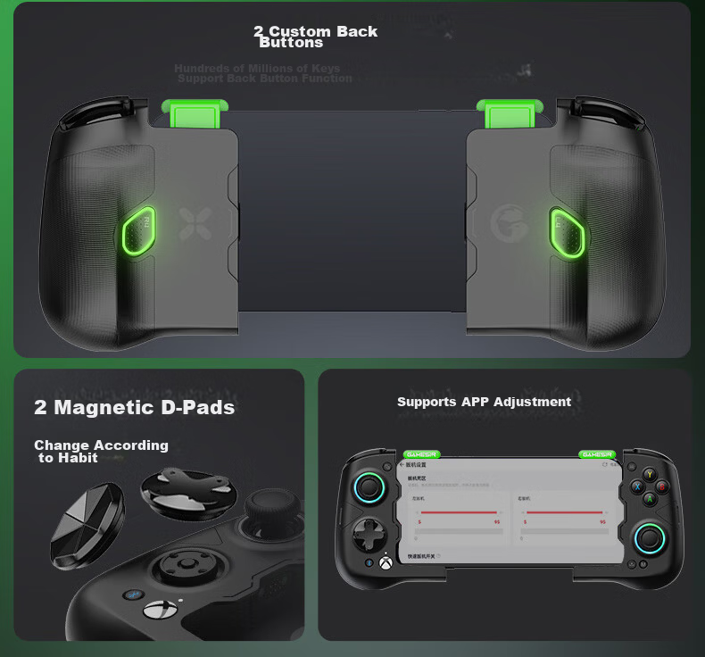 GAMESIR X4 Phantom Butterfly Microsoft Licensed Mobile Game Controller Detachable Android PC Bluetooth Wireless Gaming Handle Stretchable Split Design for Genshin Impact, Honkai: Star Rail, Delta Forc 6