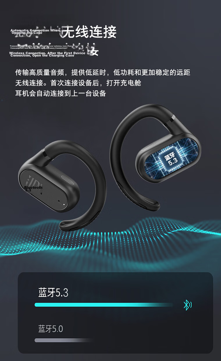 JBL Soundgear Sense Open-Ear Wireless Bluetooth Headphones, Non-Bone Conduction, Not In-Ear Or Ear-Hook Style, No Ear Clamping, for Sports And Running, Birthday Gift, Blue 19