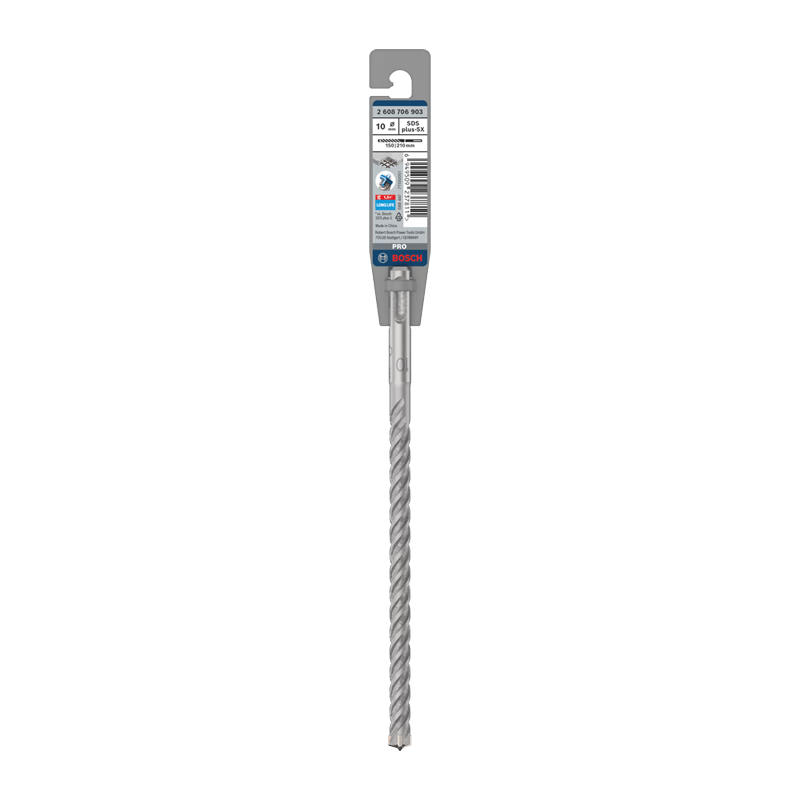 BOSCH Rotary Hammer Drill Bit, Four-Hole 5 Series, Round Shank, Two-Hole Two-Groove Concrete Masonry Drill Bit, 10x150x210mm, 1 Piece
