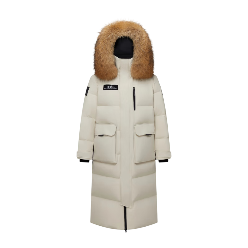 Bosideng Off-Season Extreme Cold Goose Down Unisex Hooded Extra Long Fur Collar Mall Edition New Year Red Down Jacket