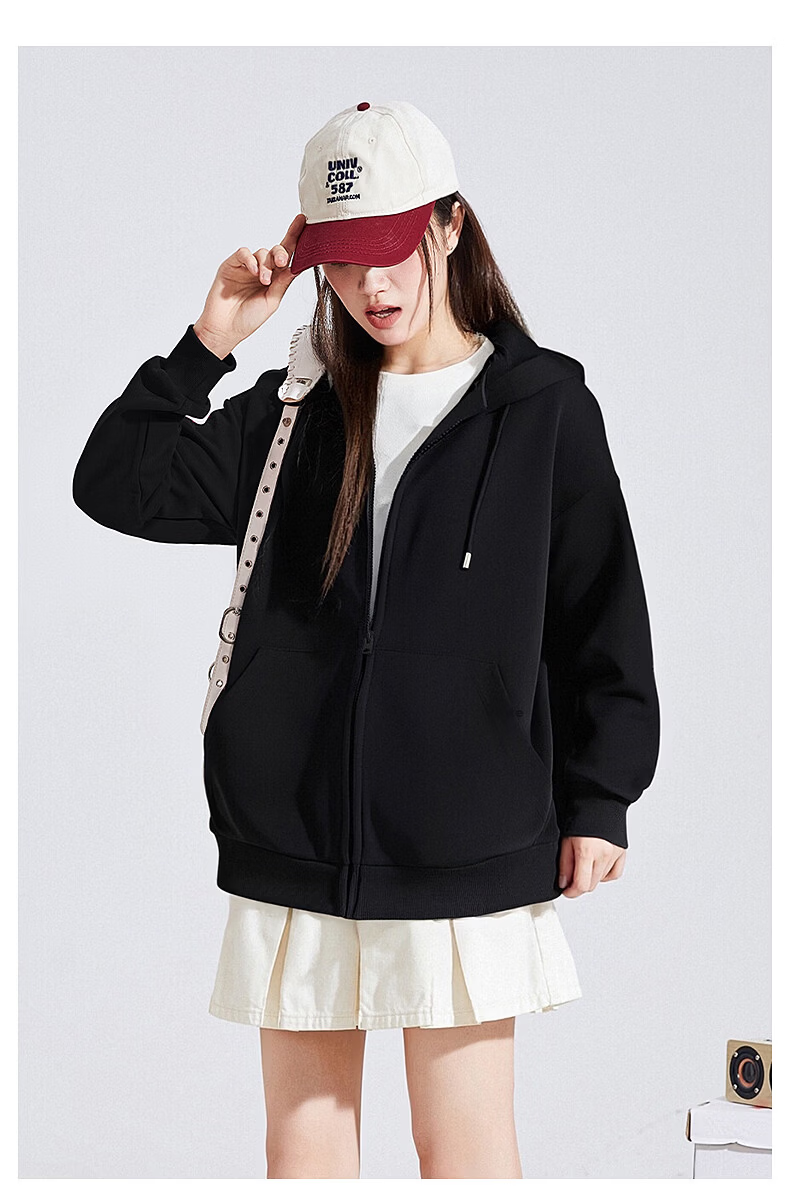 TonLion Women's Heavyweight Hoodie Cardigan Jacket Casual Loose Fit Trendy Small Size Spring Autumn New Arrival 14