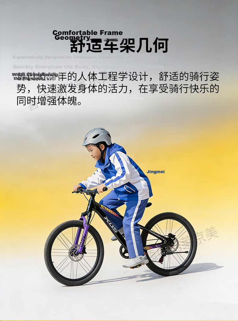 Xds Youth Bicycle Model 26, Chinese Style, 24-Inch, for Boys And Girls, 7-Speed, Mechanical Disc Brake, Internal Gear Bicycle, Yulu Pink 11