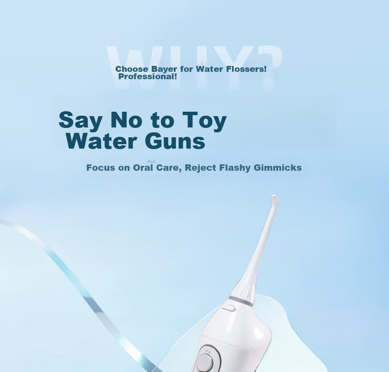 Bayer Professional Oral Irrigator Home Handheld Portable Water Flosser Teeth Cleaner Dental Floss Device Orthodontic Cleaning Tool M3Plus White 2