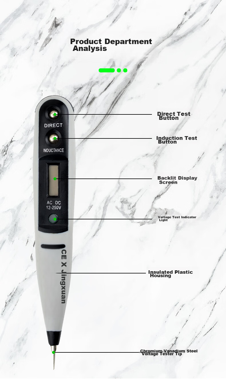 JERXUN Digital Display Electric Tester Multifunction Induction Electrician Circuit Breakpoint Leakage Pen 2