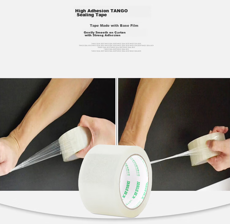 TANGO Ultra-Transparent Tape, 48mm*100y (91.4 Meters)*50um, 6 Rolls Packaged Sealing Tape for Home, Factory, Express Delivery, Logistics, Enterprise Office Stationery Supplies 6