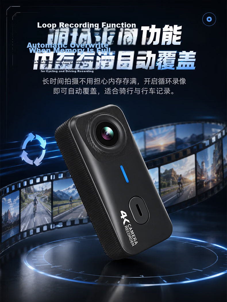 ShanGou G11 Thumb Sports Camera Motorcycle DVR Portable Magnetic Chest Neck Hanging Outdoor Fishing Cycling Vlog Camera Gift Set + 128GB Memory Card 8