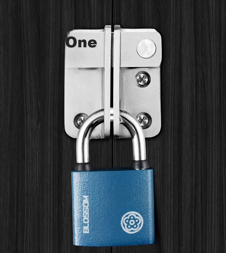 Auburn 5045 Right Angle Door Latch + Padlock Stainless Steel Student Dormitory Fixed Door Lock Hasp Door Catch Hinge Bolt Lock 2