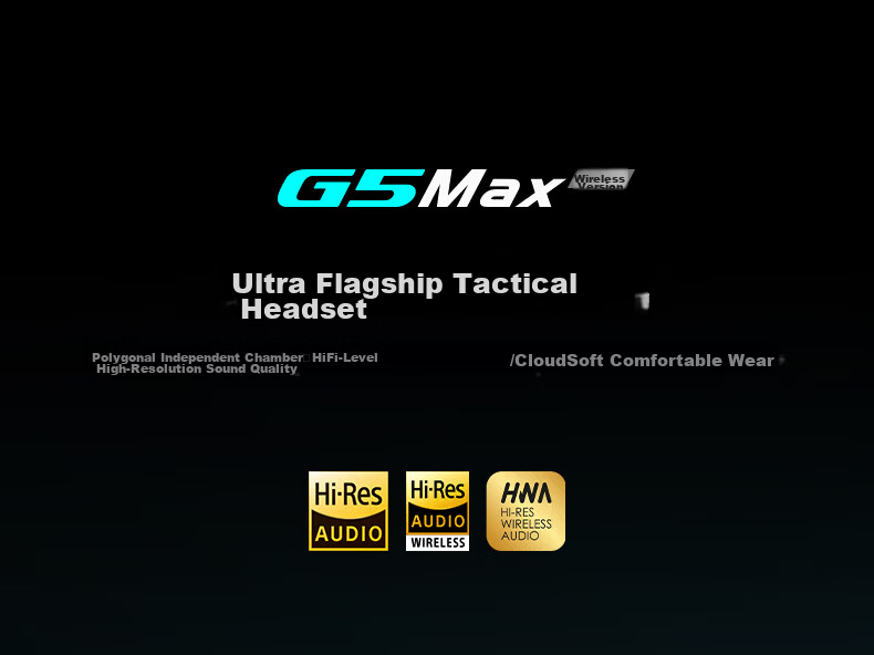 EDIFIER HECATE G5 MAX Wireless Edition 2.4G Wired Bluetooth Quad-Mode THX Sound Over-Ear Wireless Gaming Headset for PC FPS PUBG Delta Gray 4