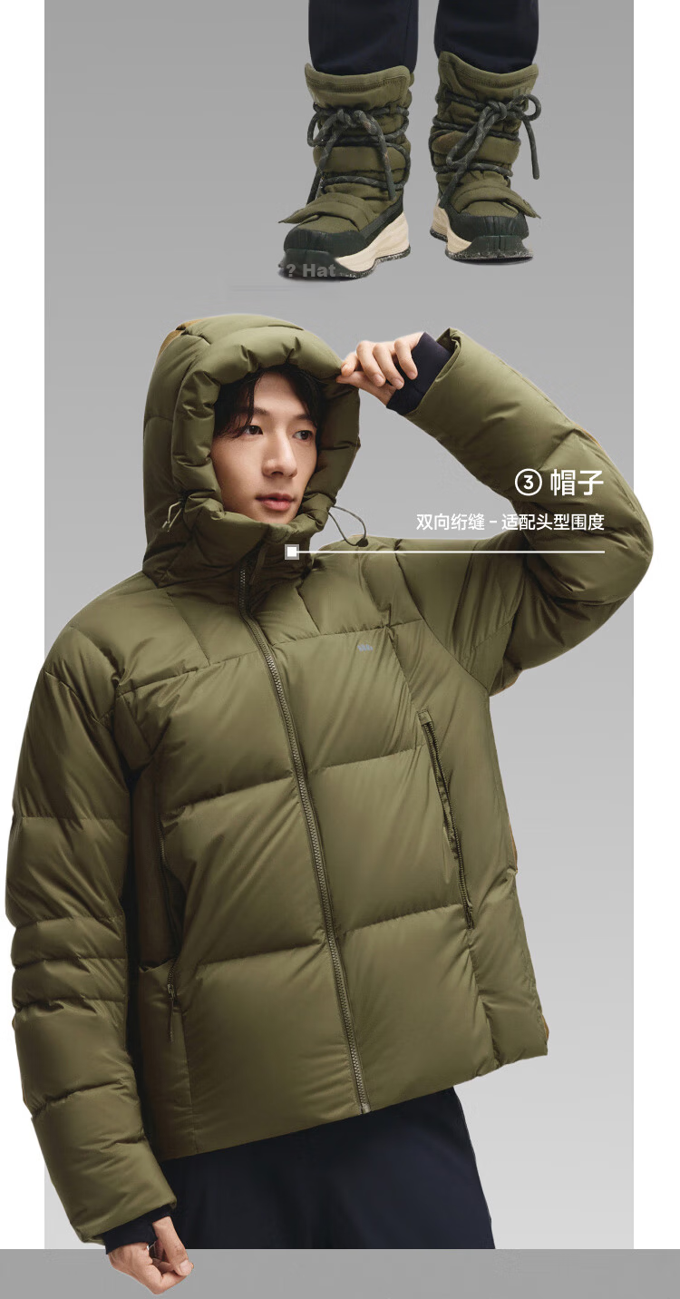 Beneunder Men's Water-Repellent Down Jacket Warm Outdoor Windproof Waterproof Machine-Washable Hooded Coat HD111 Dusk Black L 12