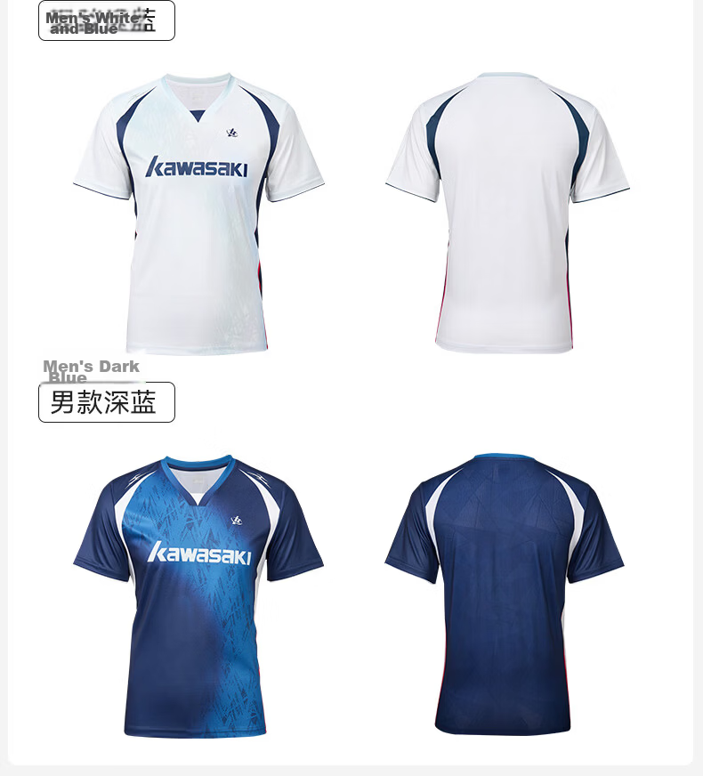 KAWASAKI Women's Badminton Sports Short Sleeve T-Shirt Quick-Dry Breathable Competition Training Shirt D2227 Light Blue L 22