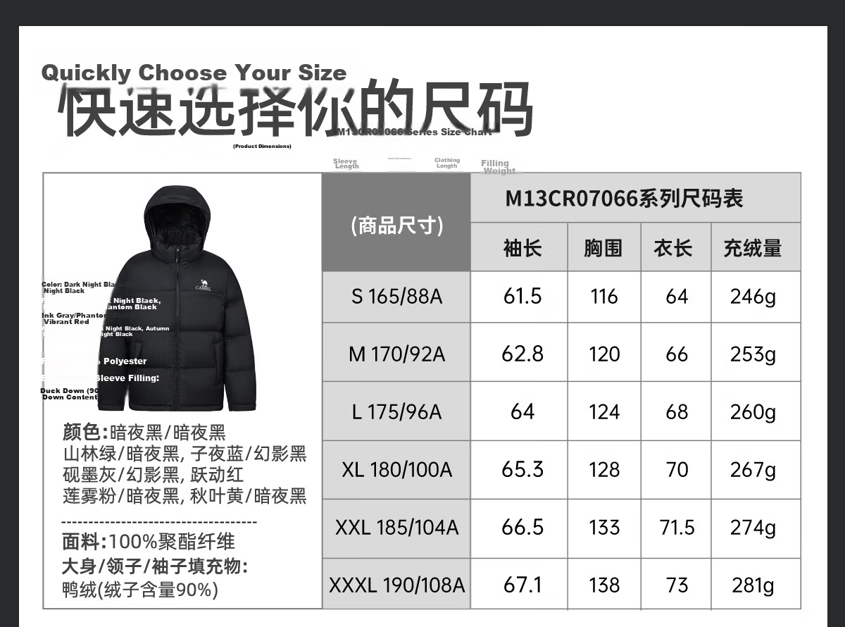 CAMEL Flame Mountain down Jacket 2.0 Wang Junkai Edition [Wang Zhe Kai Armor] Men's Thickened Warm Coat for Winter 2