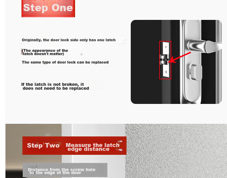 Auburn Handle Lock Bathroom Door Lock Indoor Toilet Lock No Drilling Required 0306 Hole Distance 11-13CM 17