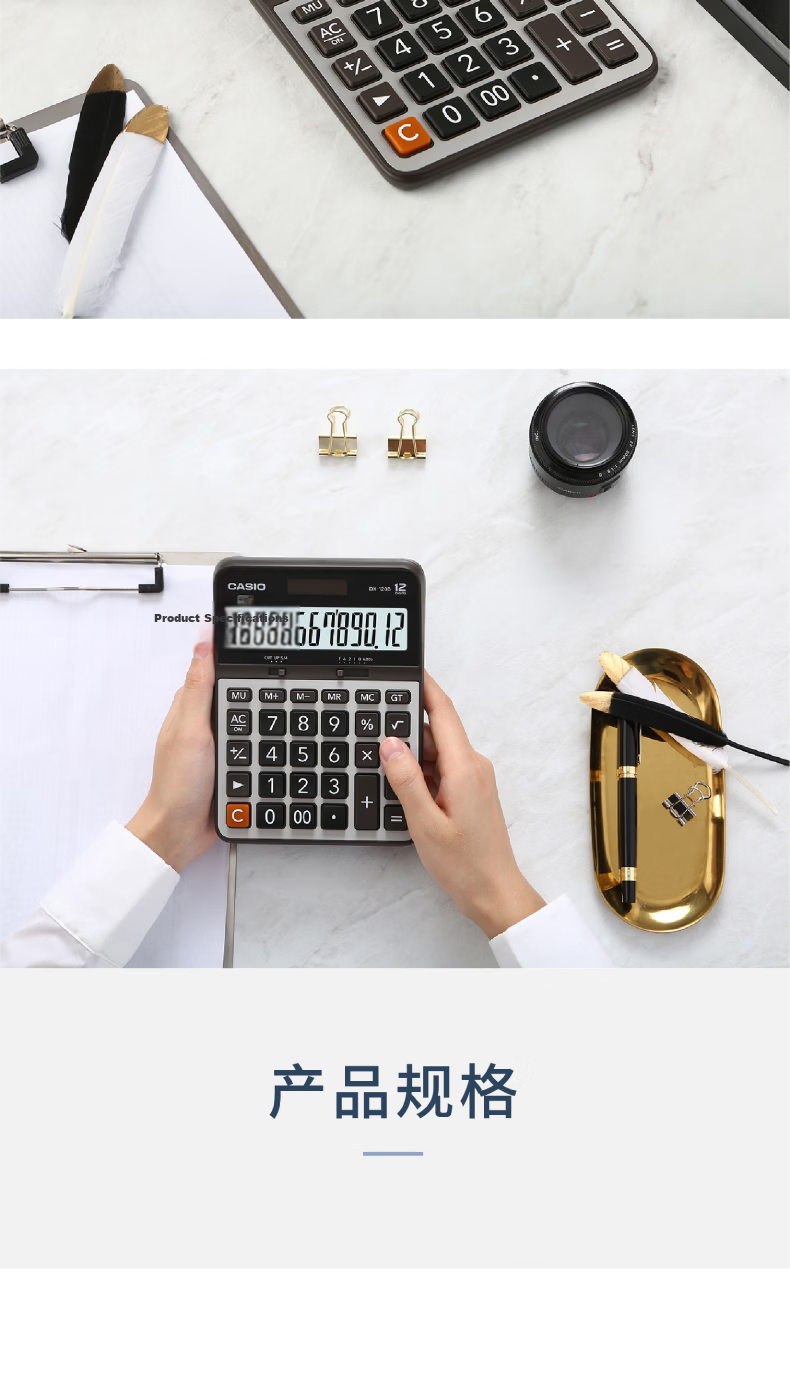 CASIO Business Calculator Classic Large Desktop Office Supplies Gray DX-120 8