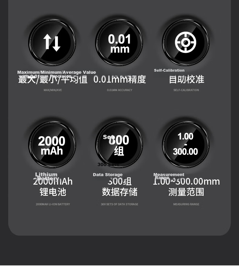 Delixi Electric Ultrasonic Thickness Gauge for Iron Aluminum Copper Glass Stainless Steel High-Precision Thickness Meter with Printer 4