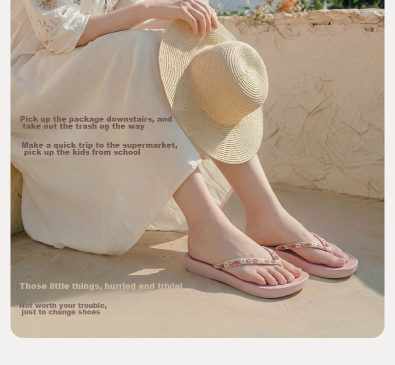 Luo Fu Women's Anti-Slip Flip Flops Bathroom Shower Silent Quick-Dry Slippers LF714010 White Pepper Size 36 4
