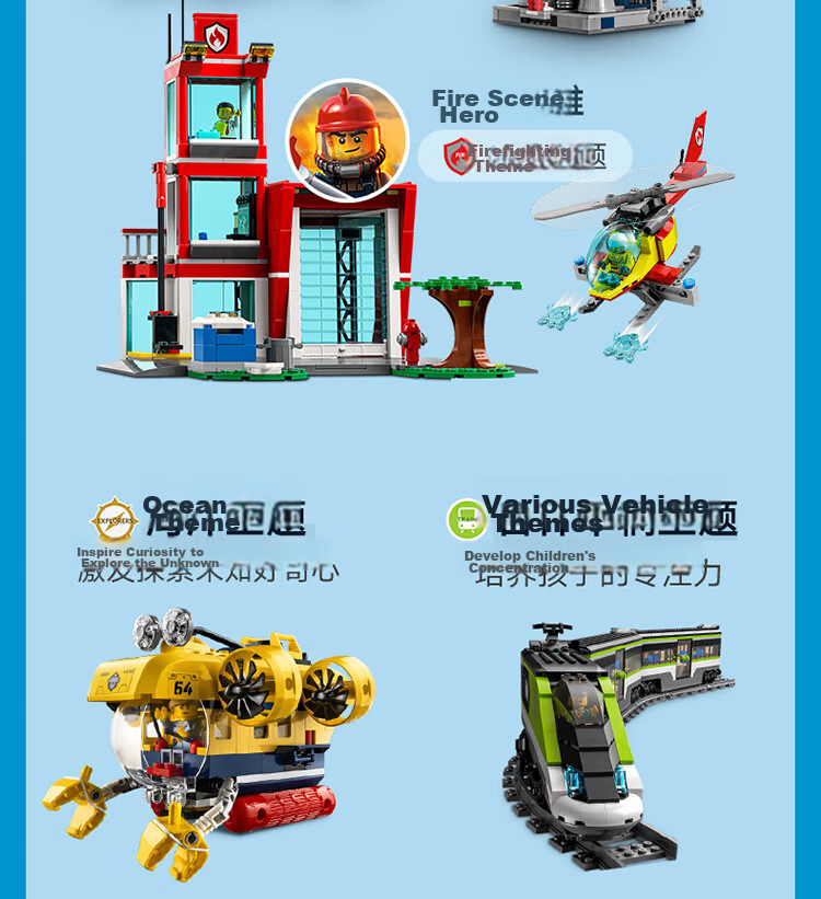 LEGO Building Blocks City Set 60511 Vintage Steam Train Kids Boys Girls Toy Birthday Gift Home Decor 14