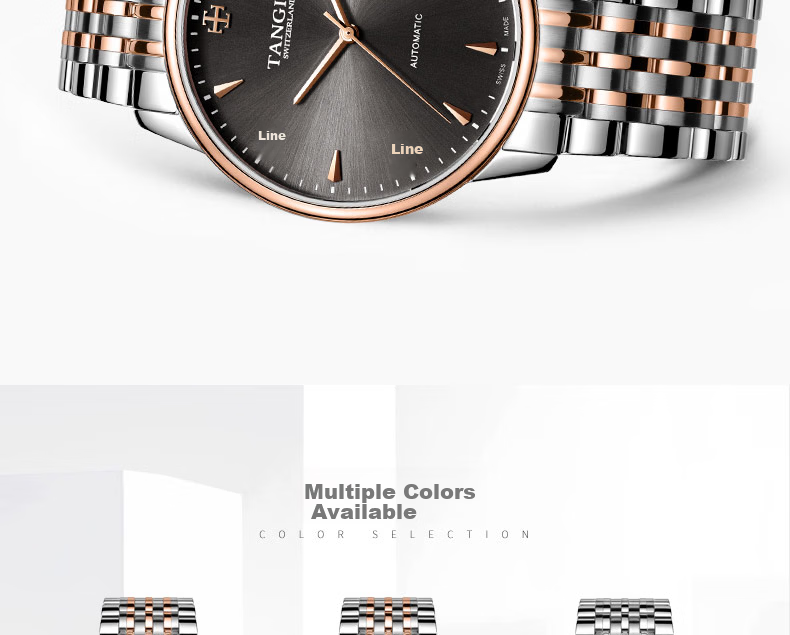 TANGIN Swiss Men's Mechanical Automatic Steel Strap Watch Gift for Boyfriend 3