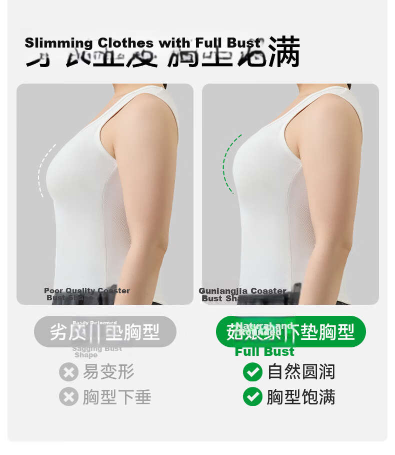 Guniangjia Women's New Vest [No Bra Needed] Integrated Camisole with Built-in Chest Pad, Wearable as Outerwear, Backless Design 5