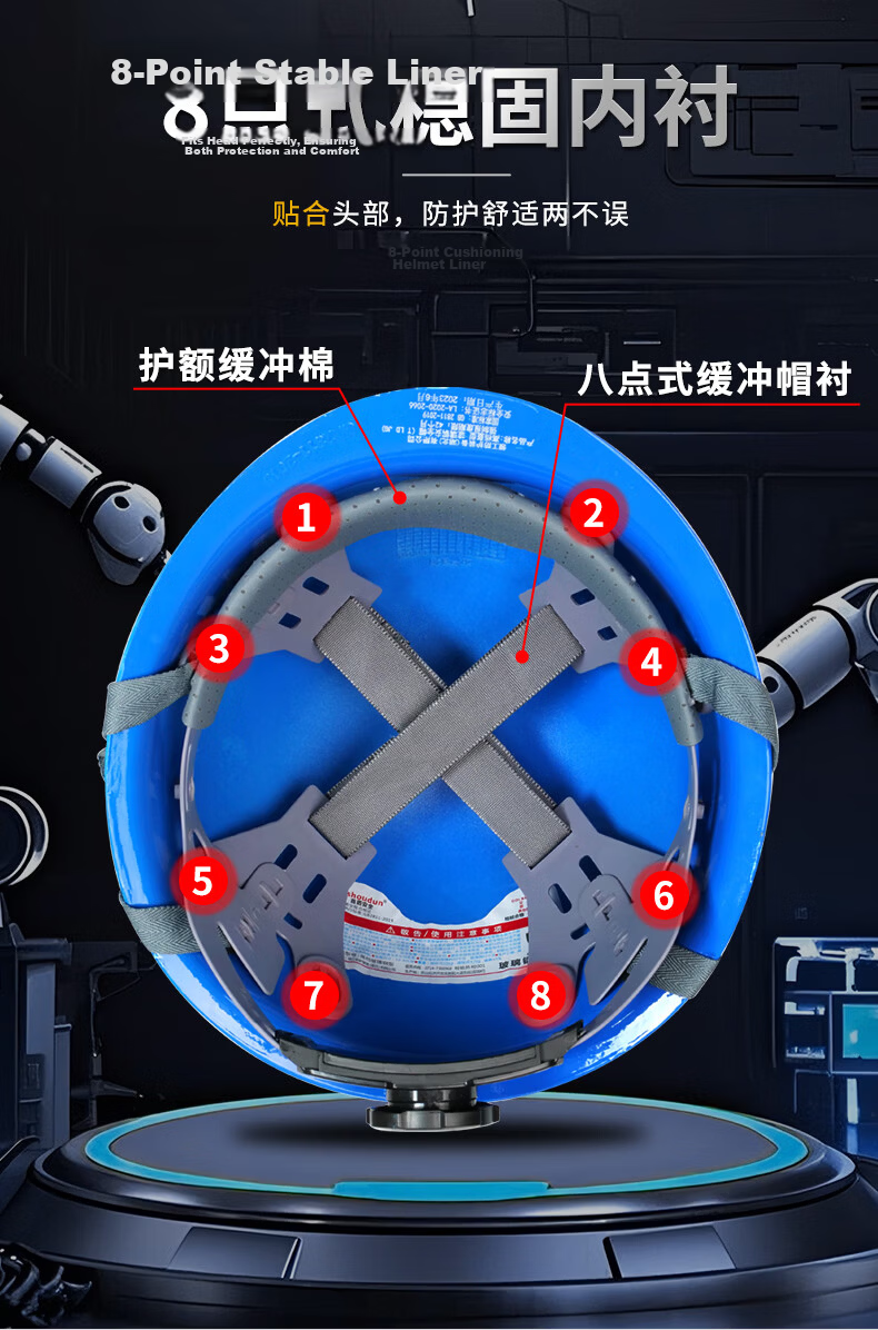 SHOUDUN Fiberglass Safety Helmet High-end Round Dome Construction Site New National Standard Anti-smash Breathable Red [No Printing] B30 Fiberglass Round Ventilated 7