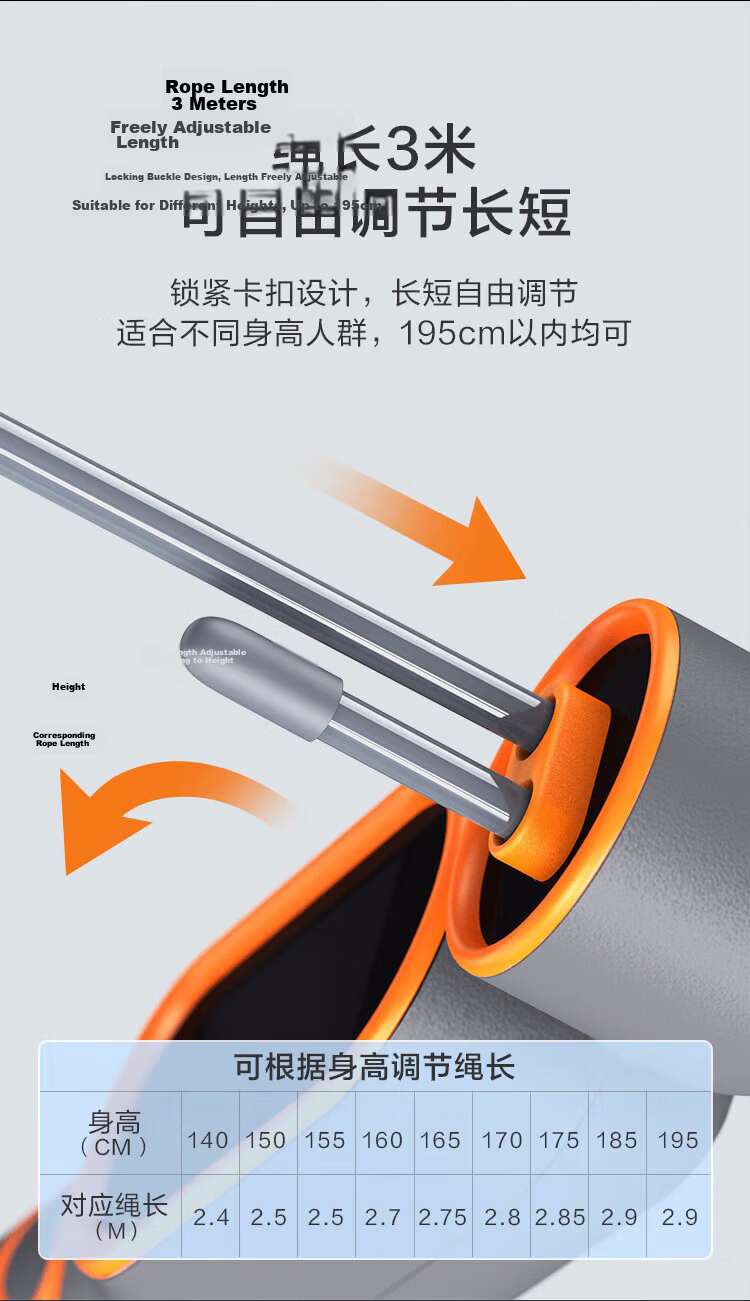 JD Jingzao Cordless and Wired Smart Counting Jump Rope for Adults and Students Fitness Speed Steel Wire Rope 15