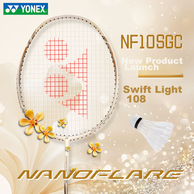 YONEX Badminton Racket Single Speed Light NF10S Light Pink 5U Full Carbon Fiber Ultra-Light Flexible Offensive and Defensive 2