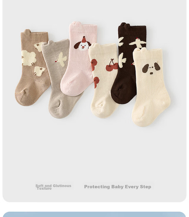 TONGTAI Baby Socks Mid-Calf Unisex Seamless Non-Binding Wide Cuff Pink 0-6 Months 2
