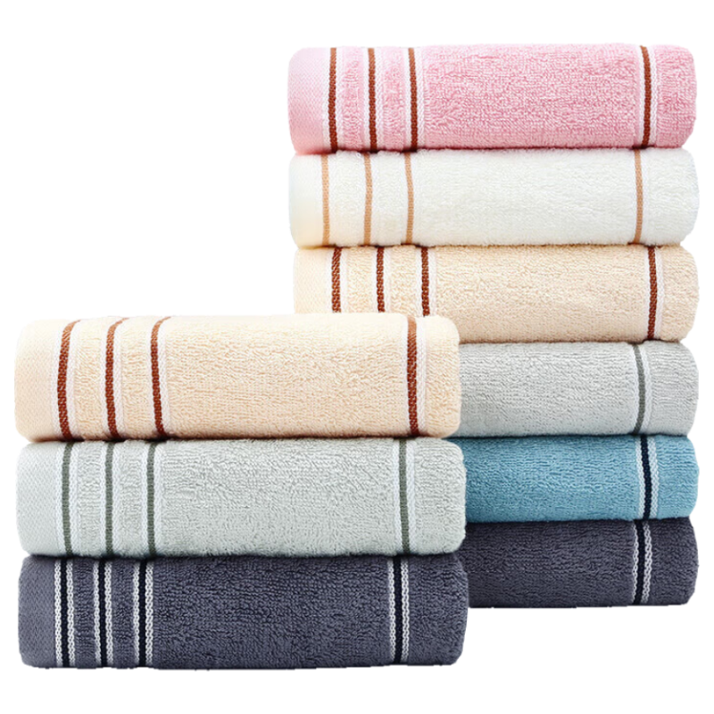 Grace Class A Pure Cotton Towels, 8-Pack Bulk Purchase, Highly Absorbent Xinjiang Long-Staple Cotton, Comfortable Sports Face Towels, 80g/piece