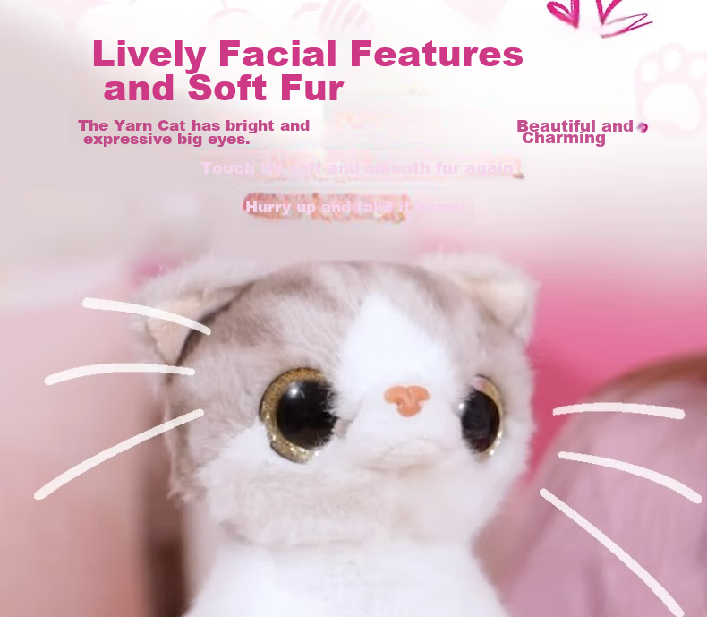 ZURU Pets Yarn Cat Girl Cartoon Doll Interactive Toy Birthday Gift Cat Ornament 3