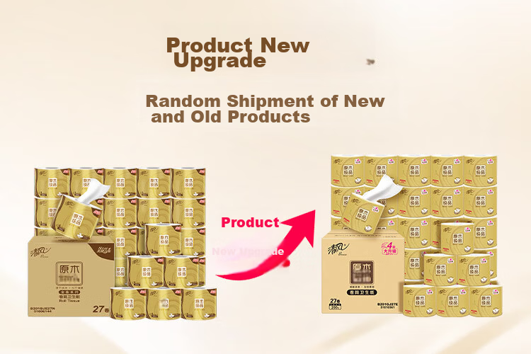 APP Core Roll Toilet Paper, Natural Wood Gold Edition, 4-Ply, 180g*27 Rolls, Bathroom Tissue, Boxed, Toilet Paper, Roll Paper 1