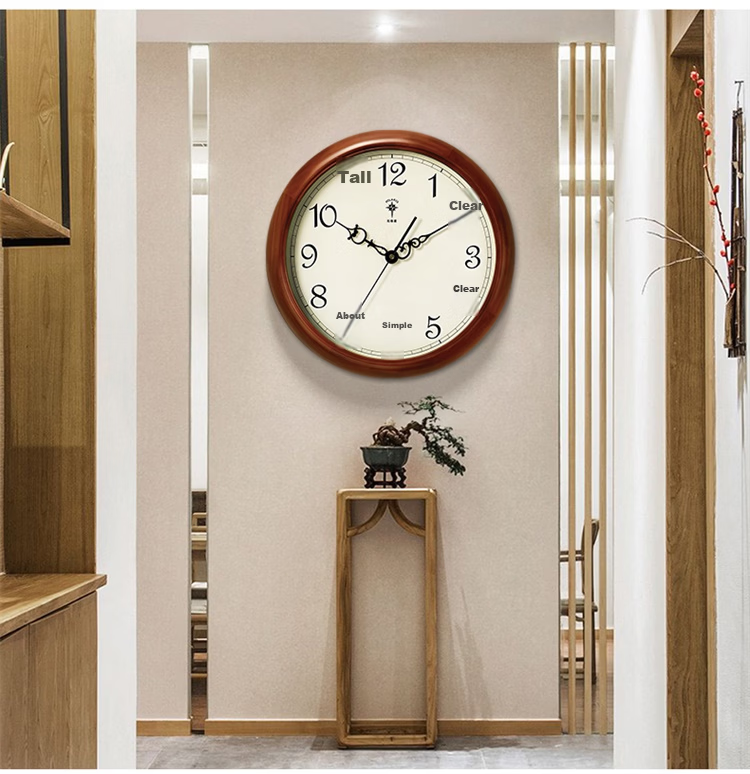 POLARIS Solid Wood Wall Clock Modern Creative Minimalist Living Room Decorative Quartz Clock 38cm Model 9060 Ring 10