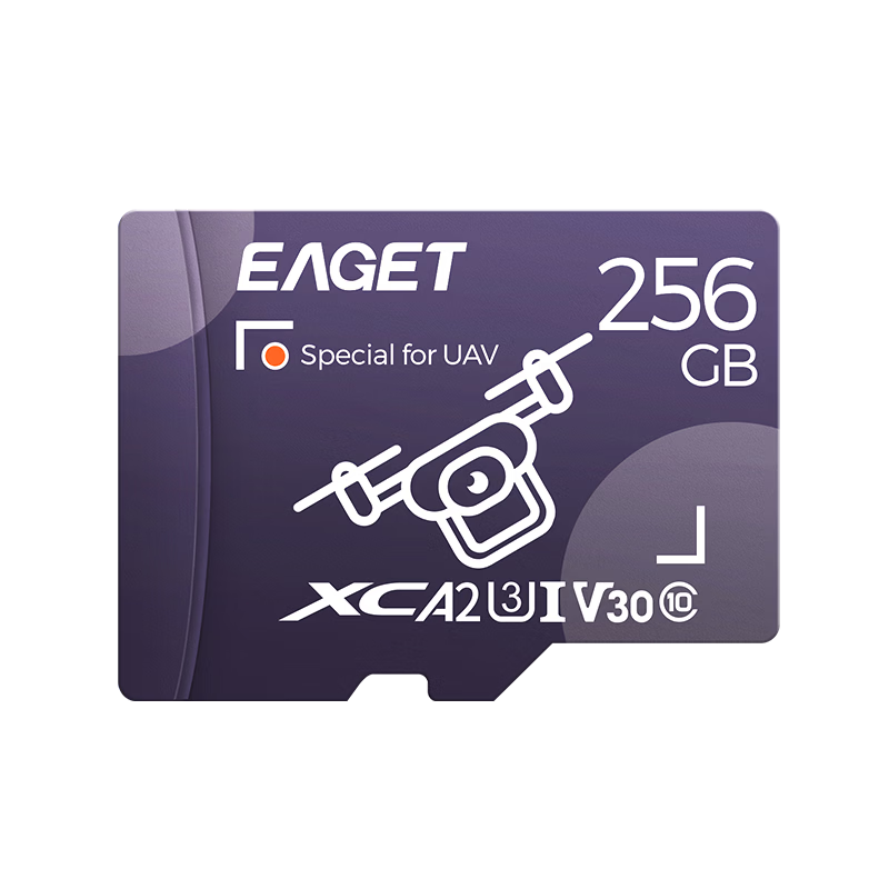 EAGET 256GB TF (MicroSD) Card A2 U3 V30 195MB/s Read Speed 4K Drone High-Speed Memory Card for DJI Pocket 3